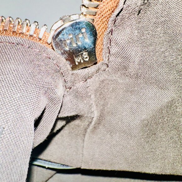 AUTHENTIC FENDI PEBBLED PATENT LEATHER BROWN LARGE SATCHEL  TOTE - Picture 12 of 14